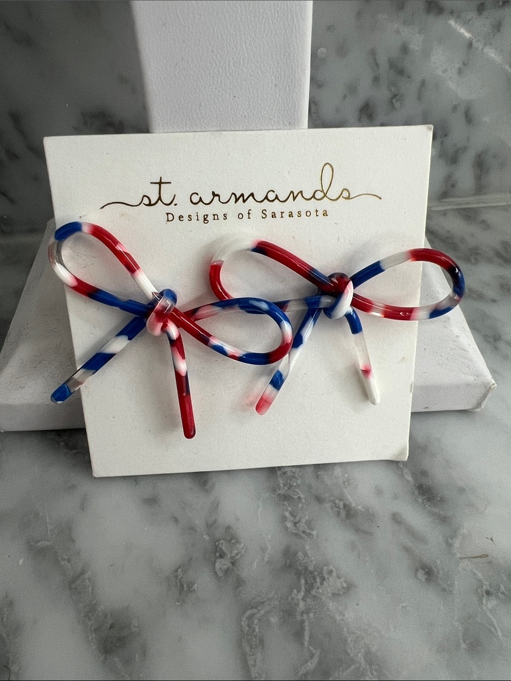 Red, White & Blue Bow Earrings ❤️🤍💙